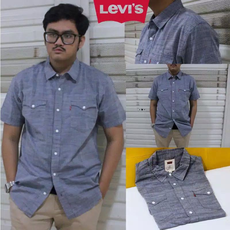 Jual Kemeja Lengan Pendek Pria Merk Levis Original Indonesia|Shopee