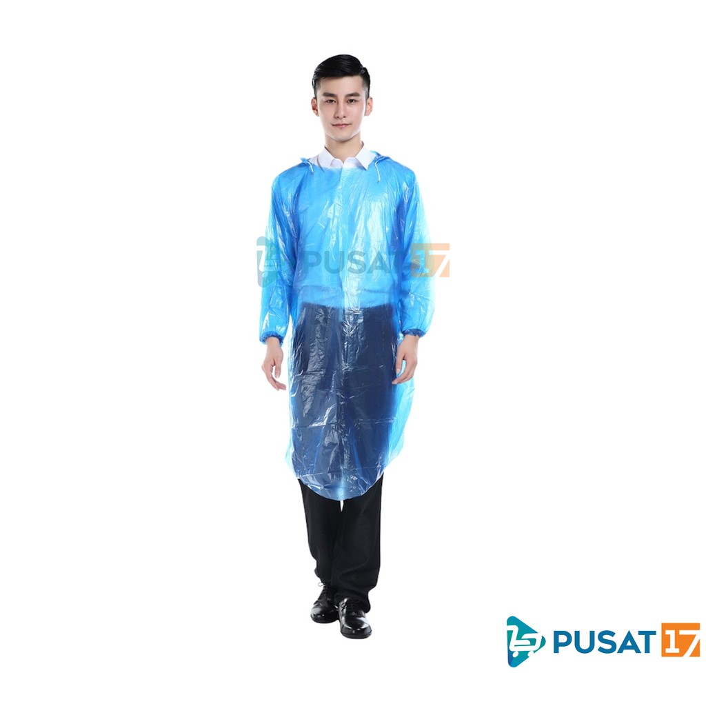 JAS HUJAN PLASTIK SEKALI PAKAI / JAS HUJAN PONCHO DISPOSABLE EMERGENCY RAINCOAT