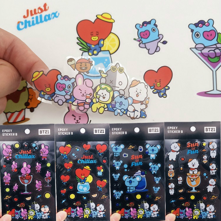  Bt21  Stiker  Dinding KPOP Bahan PVC untuk Laptop Notebook 