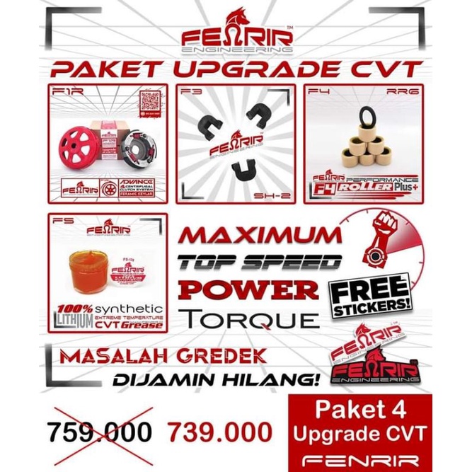 paket upgrade CVT genio Beat 2020 Scoopy 2021 - merek Fenrir - ORI