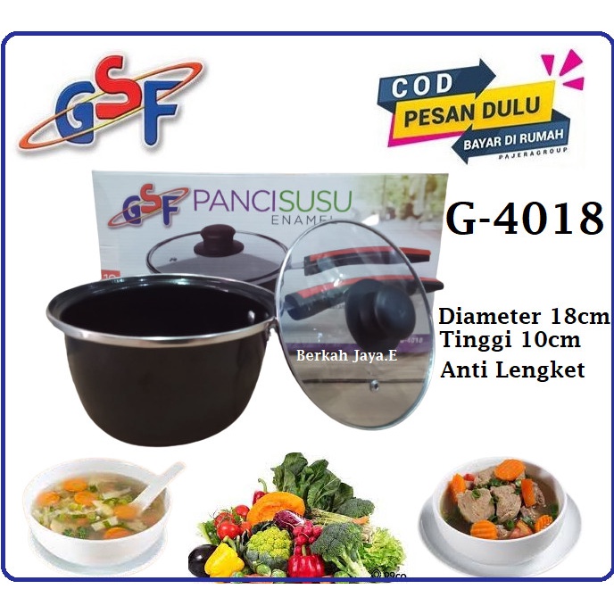 Panci Saus Pan GSF G-4018 Panci Enamel 18cm Anti Lengket Teflon