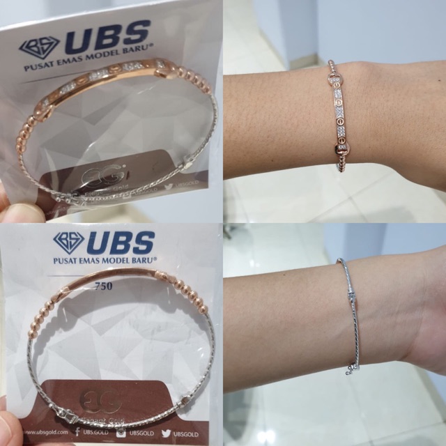 Gelang emas asli UBS kadar 750