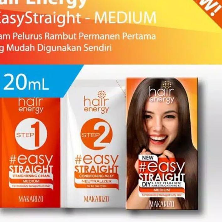 PELURUS RAMBUT PRIA WANITA PERMANEN TANPA CATOK AMAN MAKARIZO MAKARIZO HAIR ENERGY EASY STRAIGHT ✔