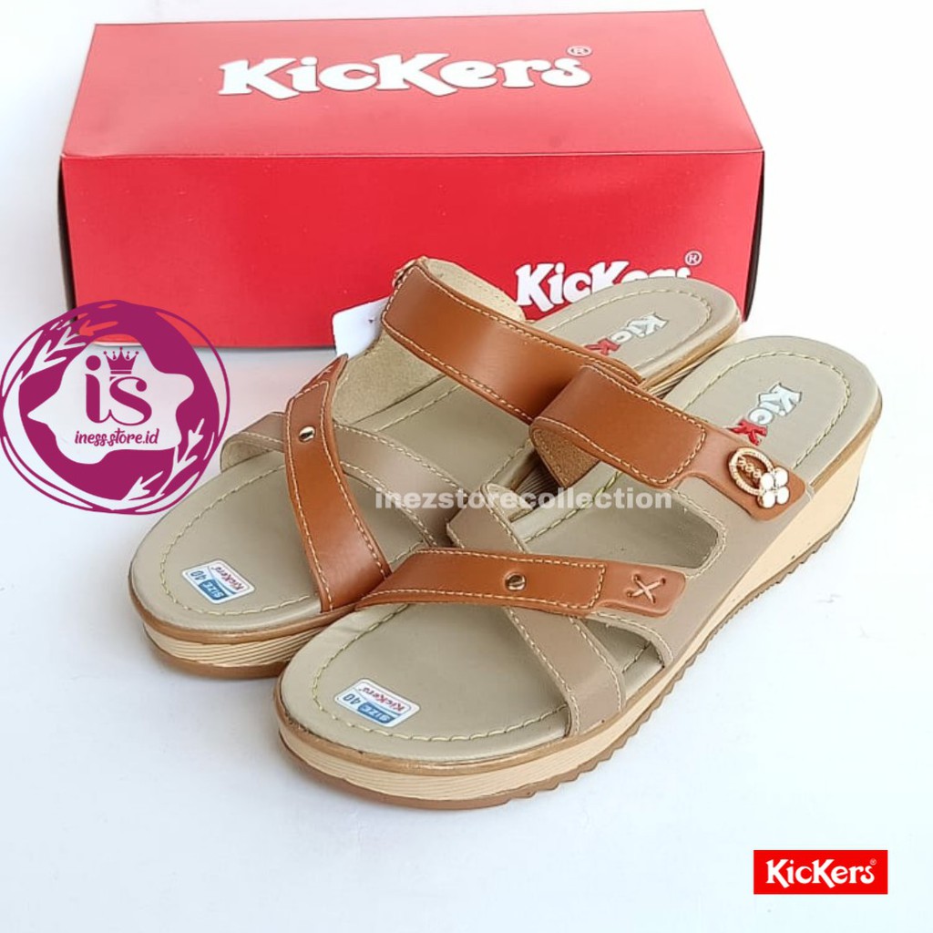 SANDAL WEDGES WANITA KICKERS MURAH KODE LO7 HARGA GROSIR