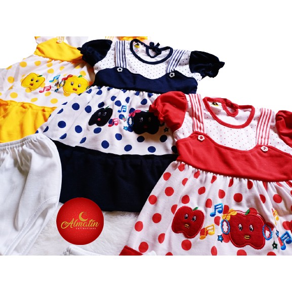 Setelan Baju Bayi Perempuan/ Dress Bayi Usia 3 - 18 Bulan, Murah Berkualitas