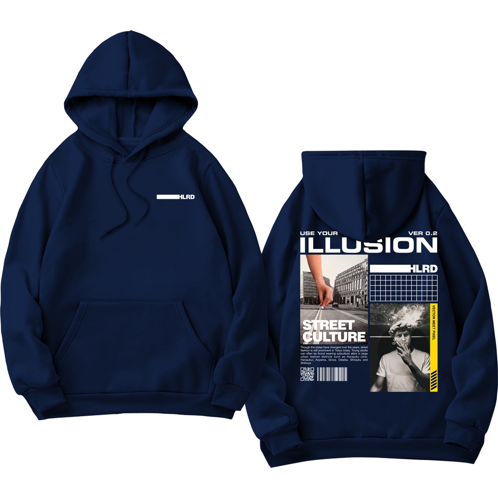 Holyrider Jumper Hoodie Illusion II Sweater Hoodie HLRD Sablon DTF Fleece Cotton M-XXL (Pria &amp; Wanita) Free stiker&amp;Gantungan Kunci