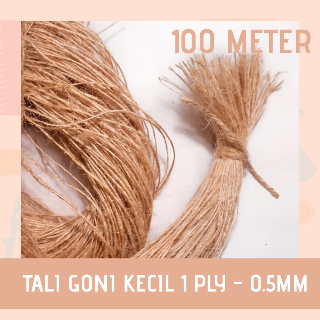 

TALI HANGTAG - TALI KARUNG GONI 100 METER - 1 PLY - KERAJINAN - DIY - HAMPERS - BOUQUET - KADO