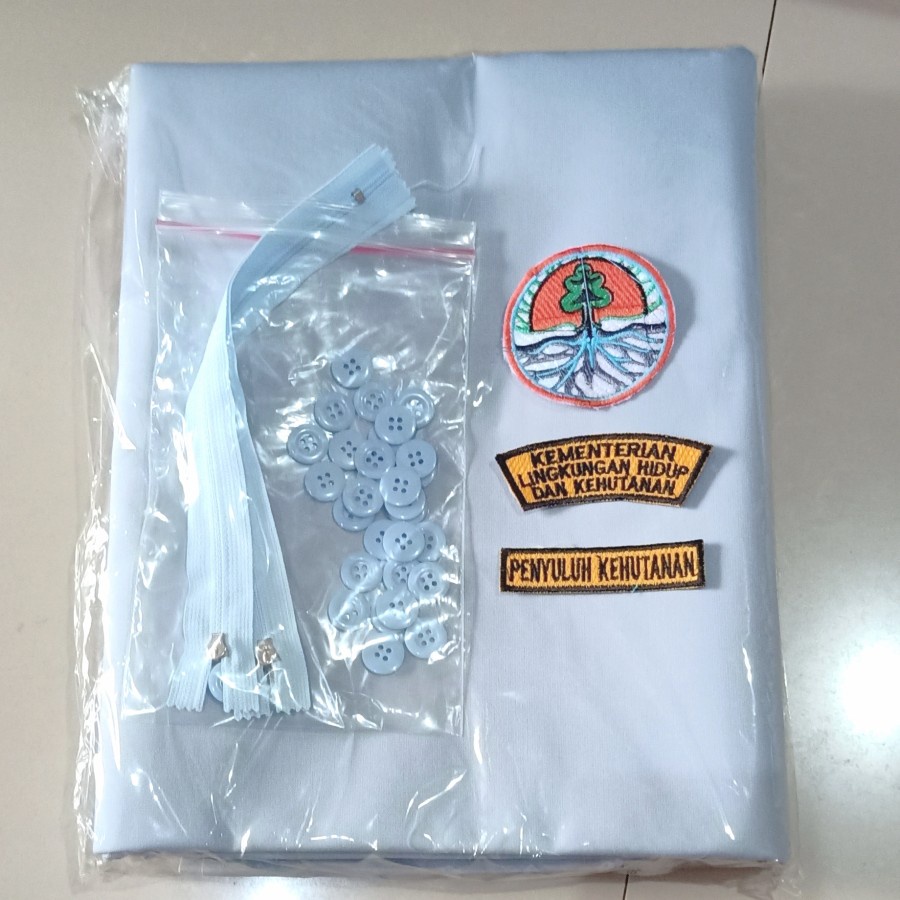 Bahan pakaian seragam penyuluh kehutanan Kementerian Lingkungan Hidup dan Kehutanan