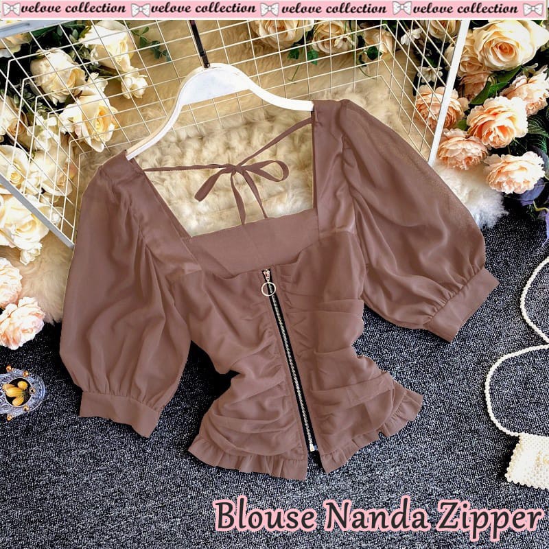 A10 Blouse nanda zipper matt woofcrepe ld100cm pjb54cm