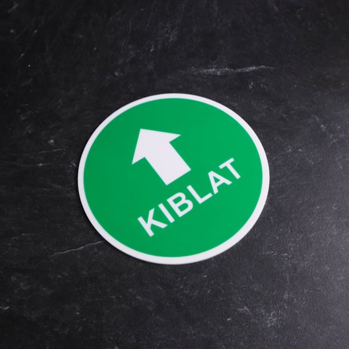 Arah Kiblat Sholat | Papan Sign Board Akrilik - Hijau
