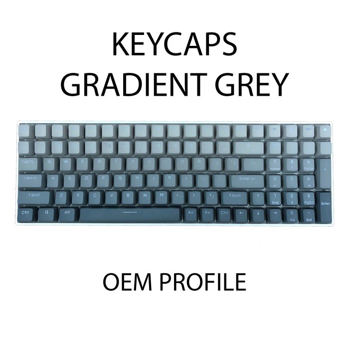 ALCHA KEYCAPS GRADIENT GREY PBT DOUBLE SHOT MECHANICAL KEYBOARD