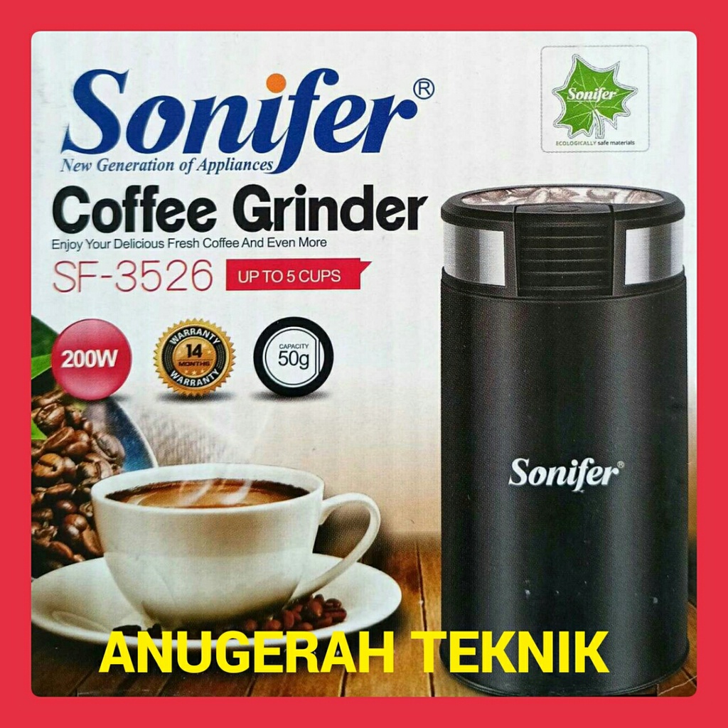 Sonifer Coffee Grinder Electric Penggiling Biji Kopi / Kacang / Bumbu Kapasitas 50 gram