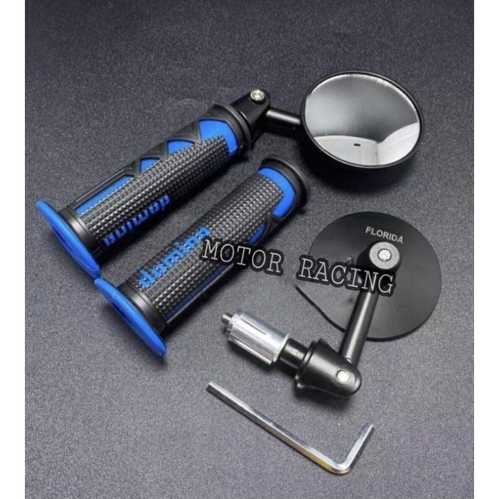 PAKET VARIASI SPION JALU CEMBUNG+HANDGRIP DOMINO SHARK UNIVERSAL BEAT VARIO MIO BISA BUAT SEMUA MOTOR