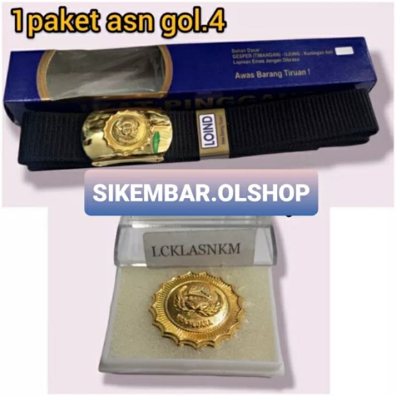 1 Paket / 1 Set ASN Gol.4 | Sabuk Korpri ASN Loind + Pin Korpri ASN Magnet. Kualitas Terbaik 

