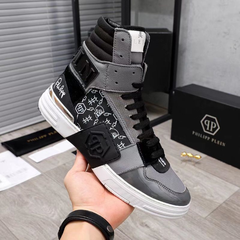 Sepatu philipp plein sneaker boots pria kualitas mirror