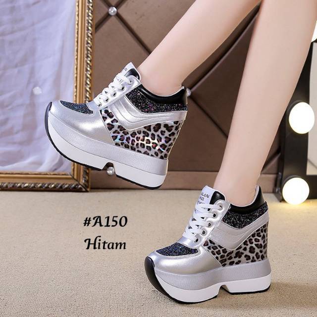 Sepatu Wedges Wanita Impor Glitter Korea #A150