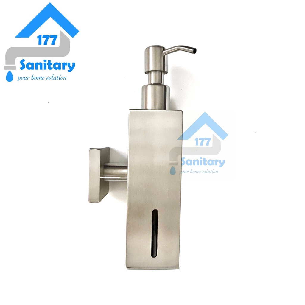 Tempat sabun cair stainless 304 kotak minimalis 350ml - dispenser soap sabun shampoo sanitizer rak sabun cair single dinding