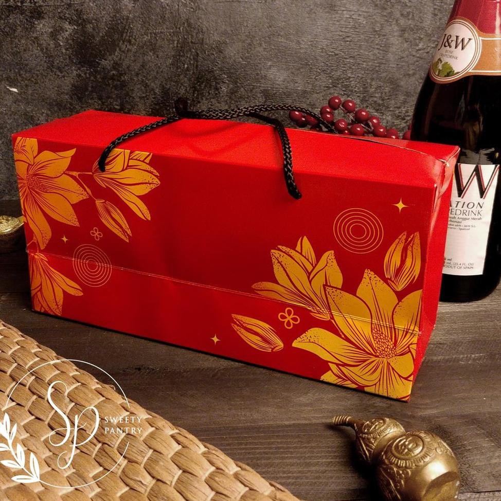 

Paling diminati box/dus/packaging toples jar kue kering imlek CNY PB RED LOTUSD14D05.!