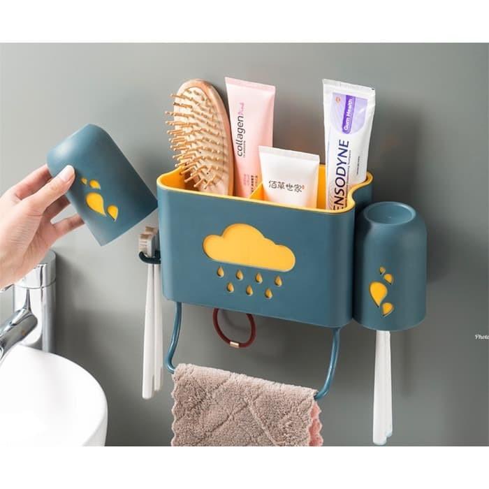 Rak Gelas / Rak Gantung / Gantungan Gelas / Rak Dinding Serbaguna Hook Gantungan Lap Dapur WC Wastaf