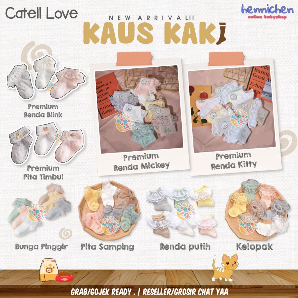 BANYAK MOTIF CATELL CATTLE CATTEL LOVE KAOS KAKI RENDA BAYI KAOS KAKI BAYI TEBAL RAJUT 1 PASANG LUCU