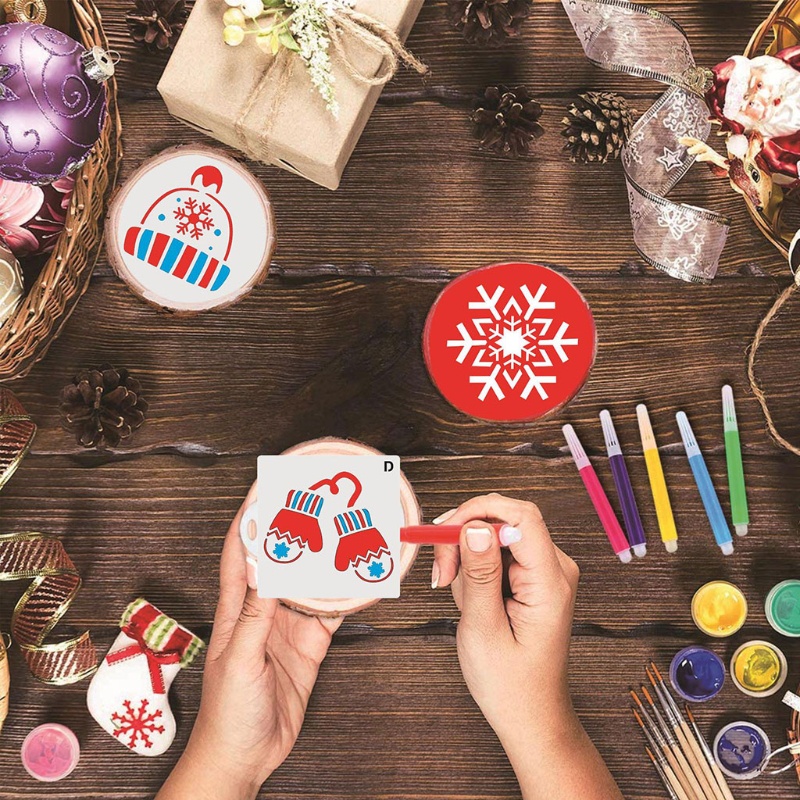 Zzz 24pcs / Set Cetakan Gambar / Lukis Tema Natal Untuk Dekorasi Ruang Kelas DIY