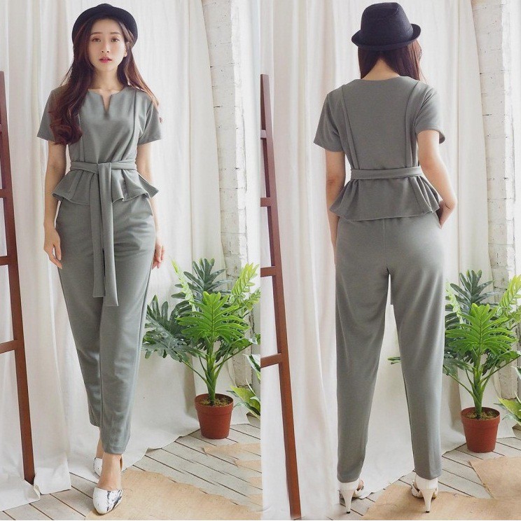 [baju wanita korea] B Setelan Baju Atasan Kerja Celana Kulot Wanita Korea Import