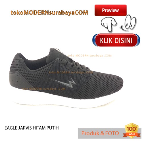 UKURAN JUMBO EAGLE HITAM PUTIH sepatu pria sepatu casual sneakers tali