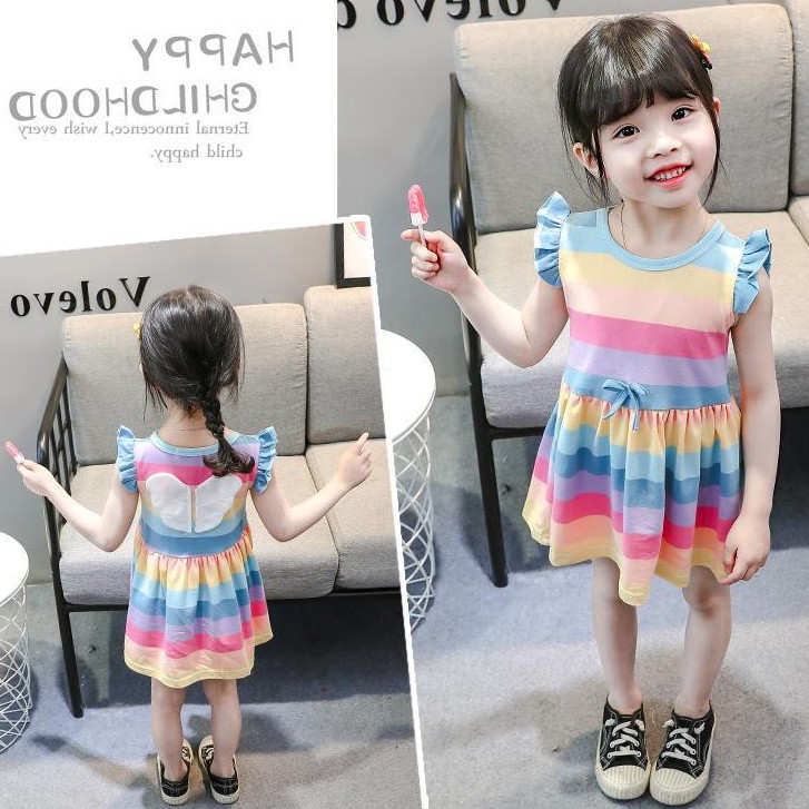 CHUBBI 57 Dress Kaos Anak Perempuan Rainbow Wing