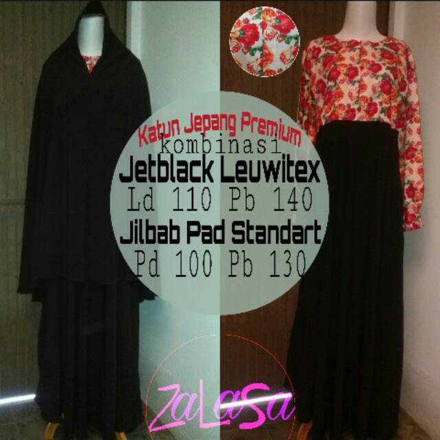 Gamis jetblack/gamis bunga/gamis katun jepang/gamis umbrella/gamis katun jepang umbrella