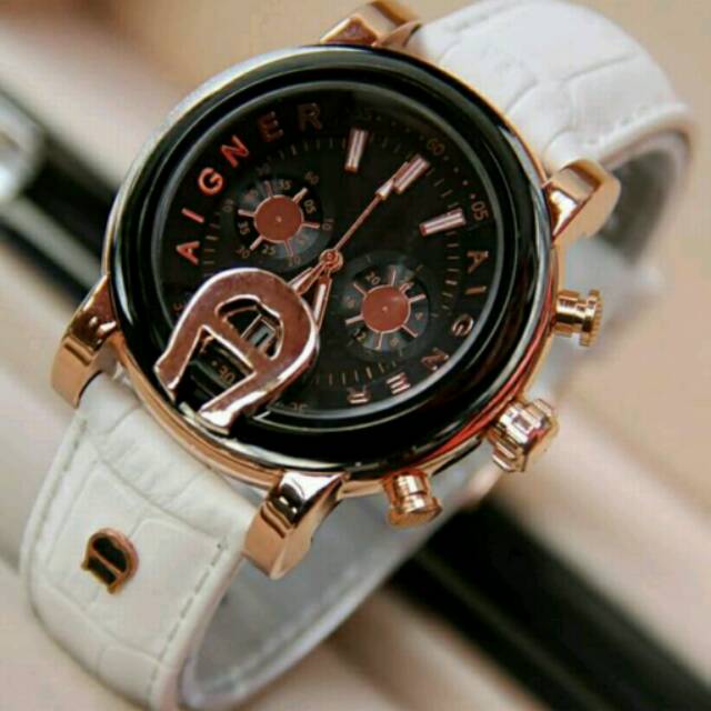 Jam Tangan Pria Elegant Exclusive Aigner Bari Italy Sport Premium Watch White