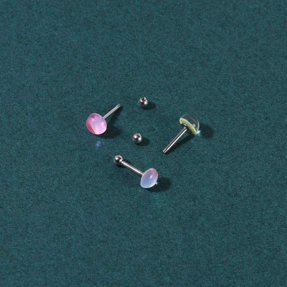 1pc Anting Stud Bentuk Hati Aksen Kristal Warna-Warni Bahan Stainless Steel