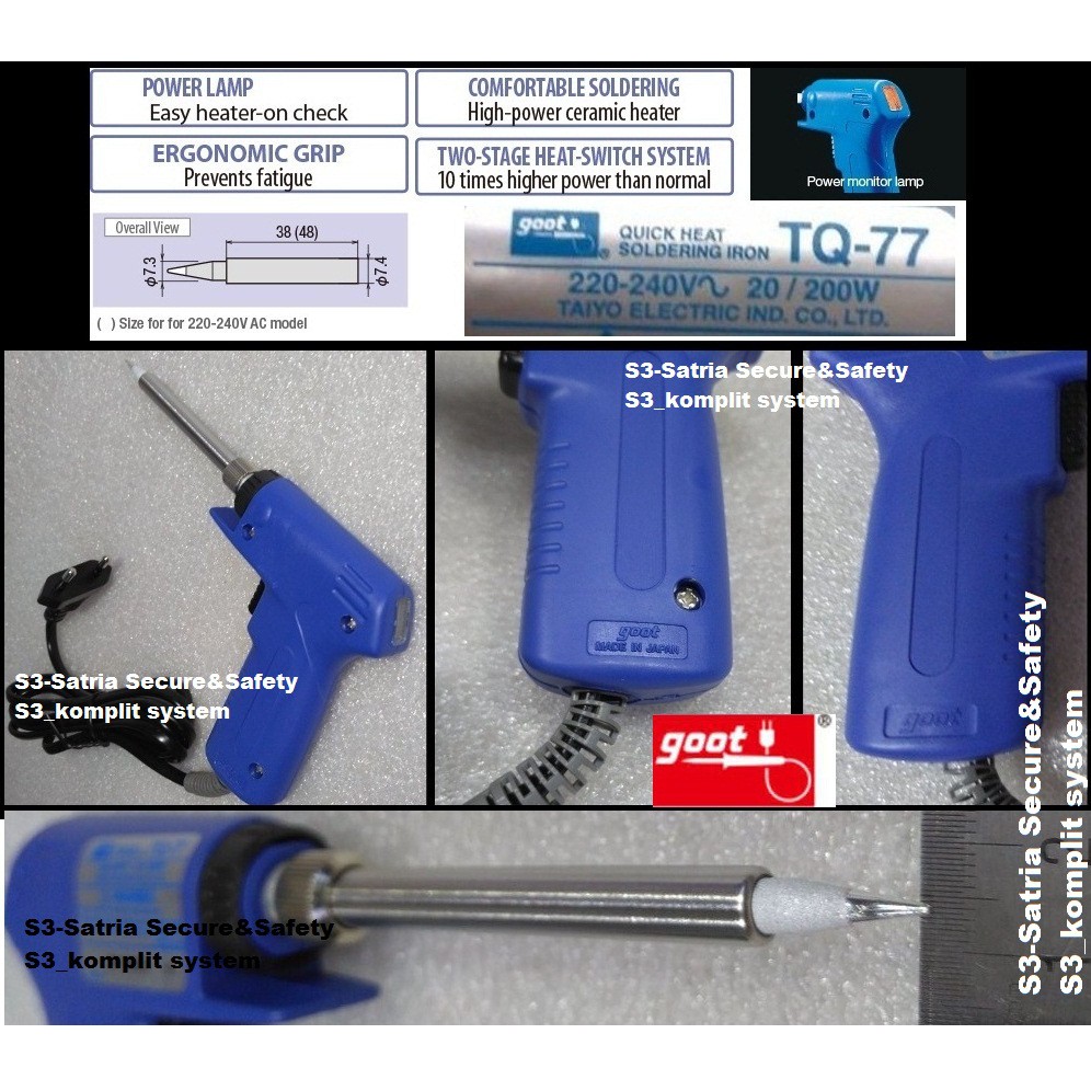SOLDER TEMBAK GOOT TQ77 GUN TQ 77 quit heat tq-77 20 200watt