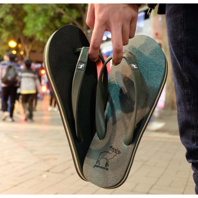 Sandal Panama cowok Classic dark green/ dark green sandal jepit cowok sandal panama pria sandal kare