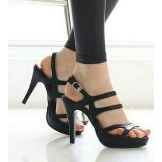 Sepatu High Heels Wanita Hak Tinggi Sepatu Murah Fashion Perempua 8373MG Heels Sally Black & Cream -