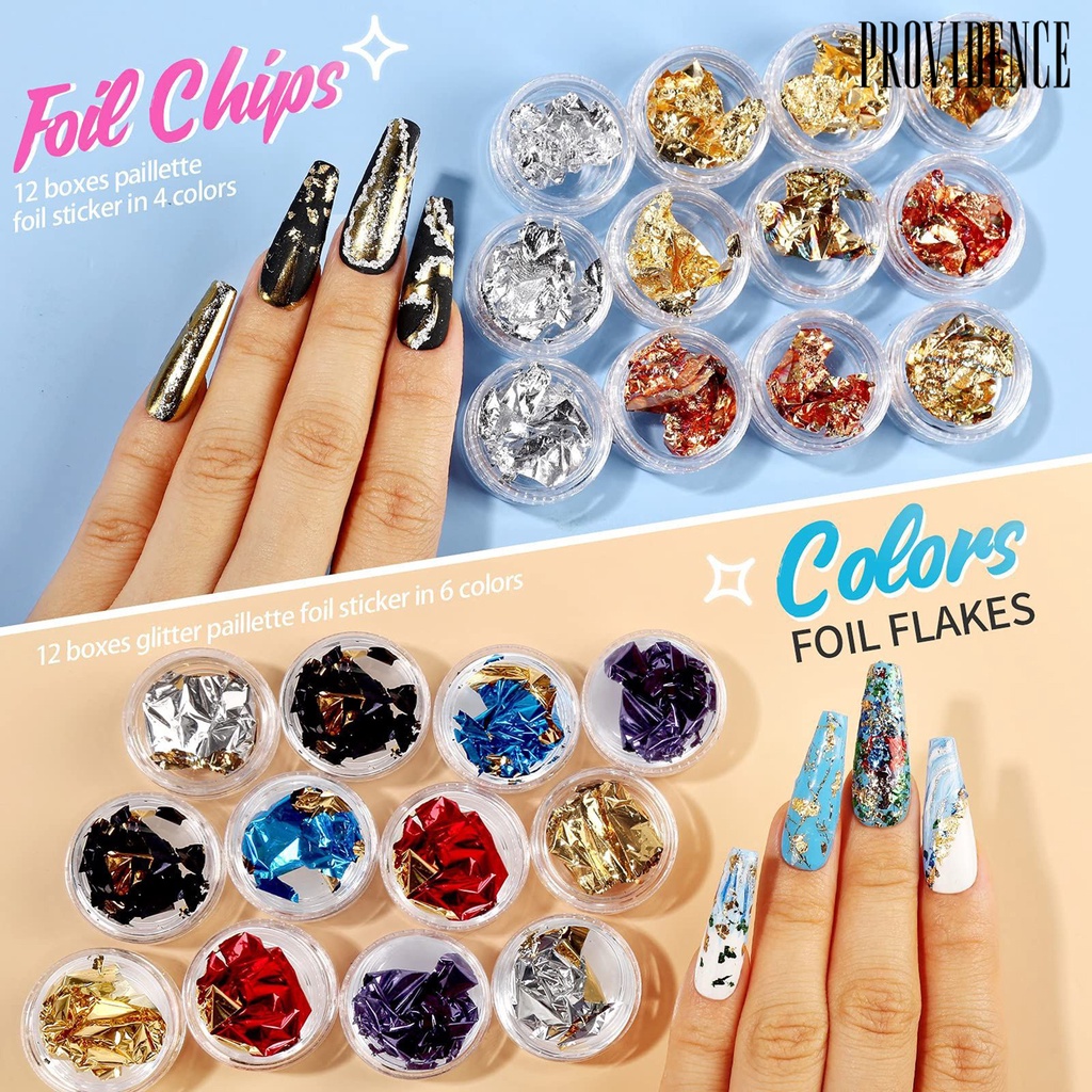 Providence 1Set Nail Sequins Safe Multifunctional Nice-looking Nail Accessories Manicure Glitter Sequins for Women