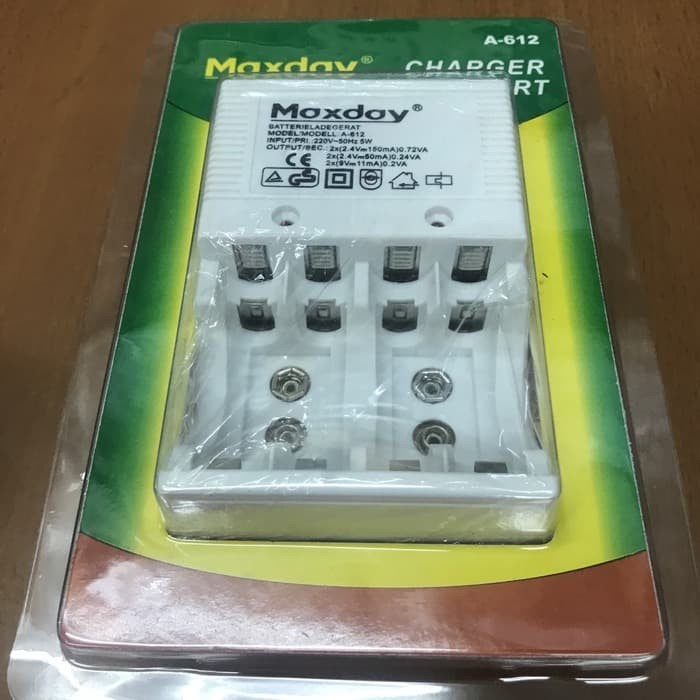 Alat Cas Baterai AA AAA 9V / Charger Baterai Maxday 612