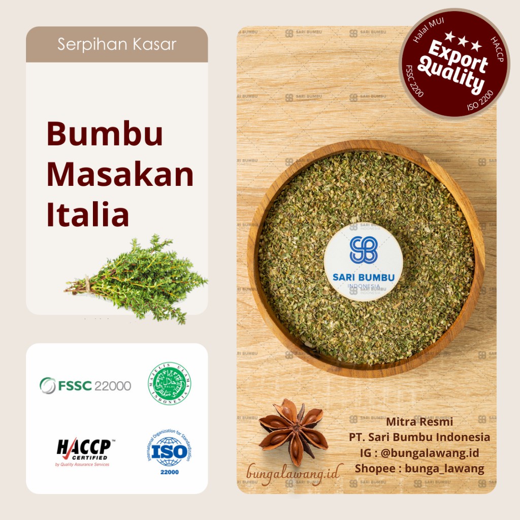 

Bumbu Masakan Italia / Italian Herb Seasoning Export Quality