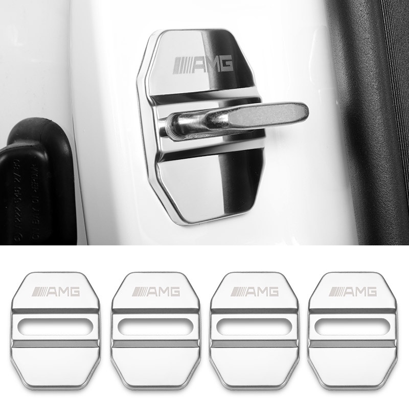 G-club 4PCS / Set Cover Pelindung Kunci Pintu Mobil Anti Karat Untuk Benz Amg
