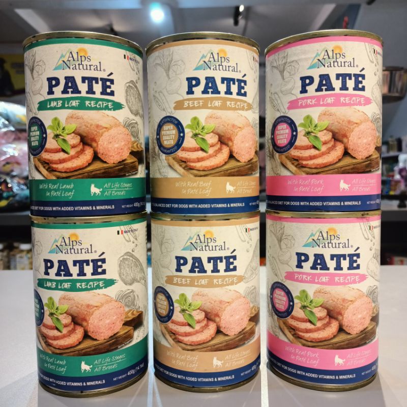 Alps Natural Pate Dog Wet Food 400gr / Makanan Anjing Kaleng Daging Basah