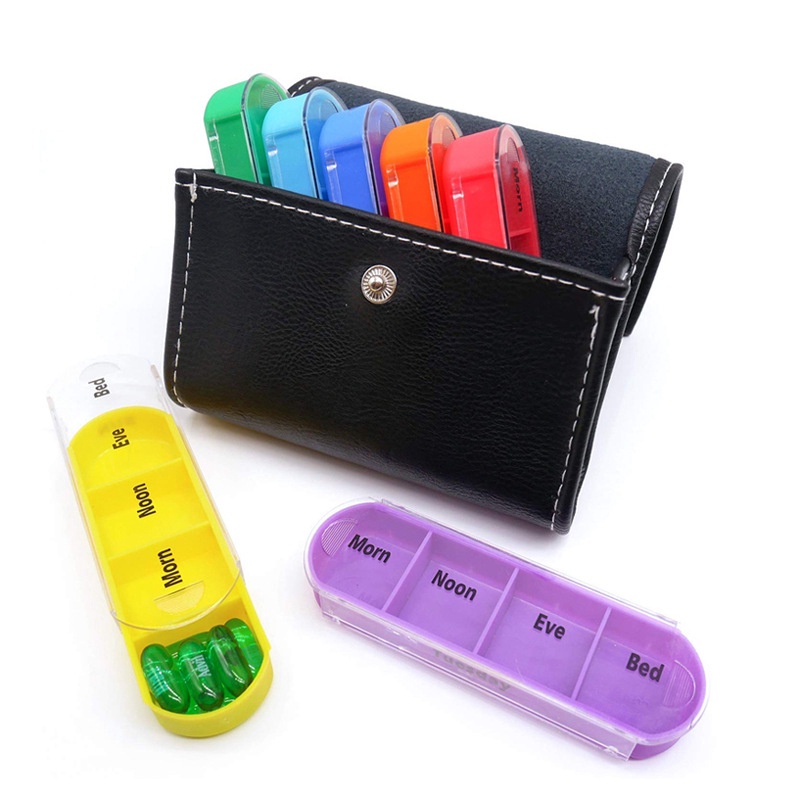 1 Set Case Organizer Kotak Penyimpanan Obat Pil 7 Hari Mingguan 28 Grid Untuk Travel