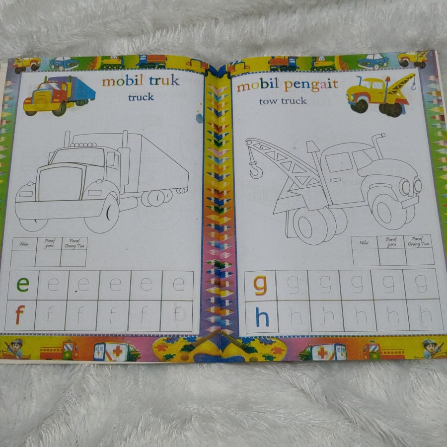 Buku Mewarnai Anak Paud TK Menulis Abjad Angka Seri Penunjang Masuk SD