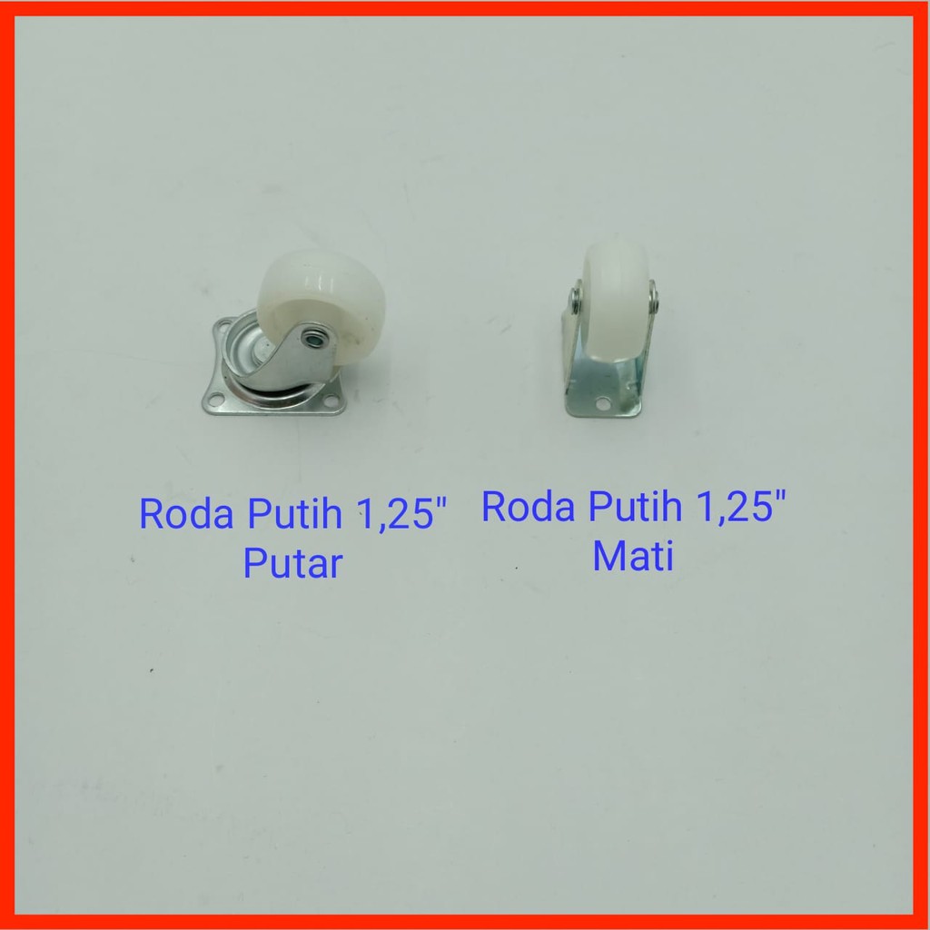Roda Lemari Putih 1 1 4 inch Putar Hidup Mati Nylon Roda Lemari Putih 1 1 4 inch Putar Hidup Mati Nylon