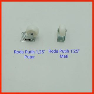 Roda Lemari  Putih 1 1 4 inch Putar  Hidup Mati Nylon 