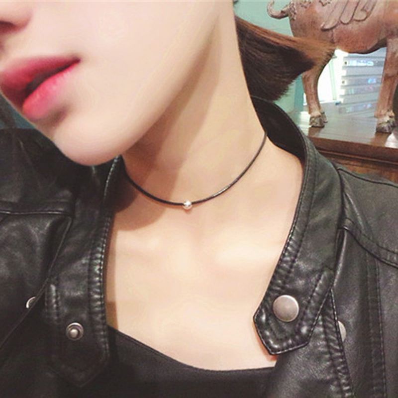 Kalung Choker Tali Metalic Beads Rope Simple Choker Necklace Basic