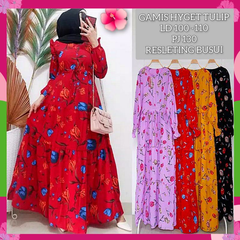 Gamis Hyget Wanita Busui Jumbo Mayung Motif Sultan Janbol Akar Tulip Gracia Termurah Terbaru