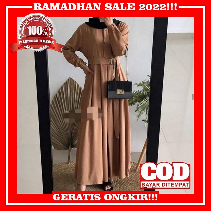 Gamis Wanita Terbaru 2022 Lebaran Wanita Muslim Polos Katun Salur Blaster Real Pic Gamis Syari Hijab