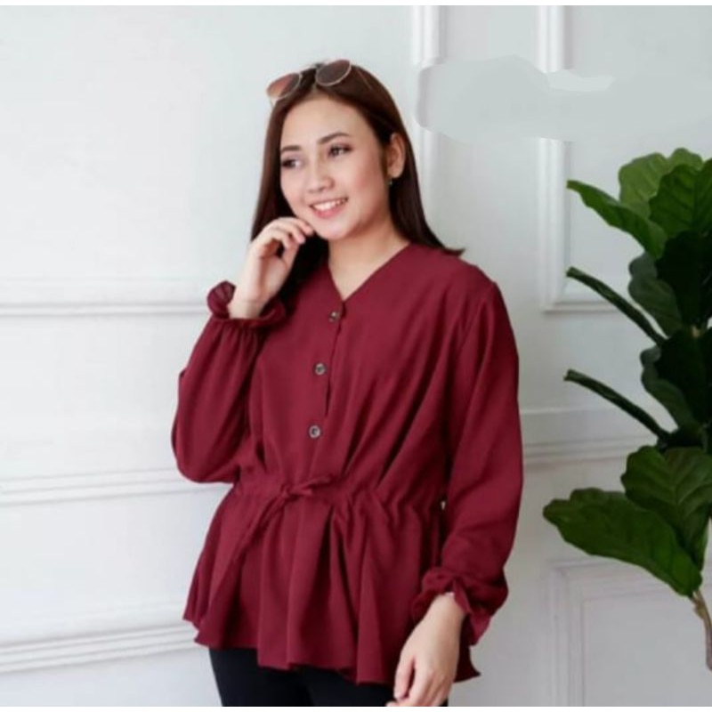 kemeja polos akira/ kemeja tali depan