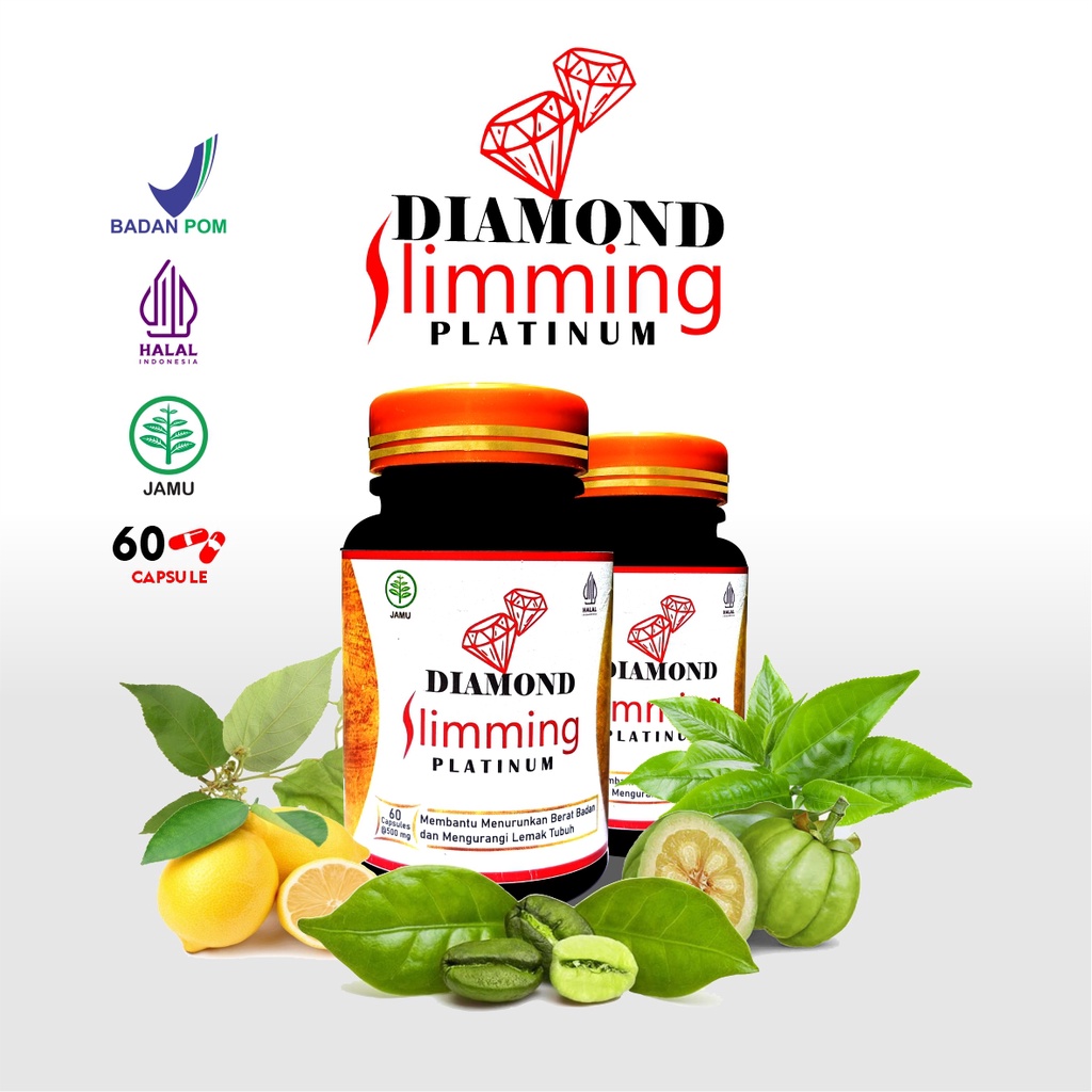 Diamond Slimming Platinum - Original [ CARD MEMBER ] Obat Diet Ampuh BPOM Bundle 2 Botol