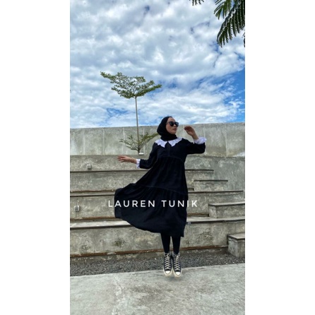 MIDI DRESS/LAUREN DRESS/TUNIK DRES/DRESS HITAM/BUSUI FRIENDLY/BISA COD/TUNIK POLOS/DRESS/TUNIK KOREA