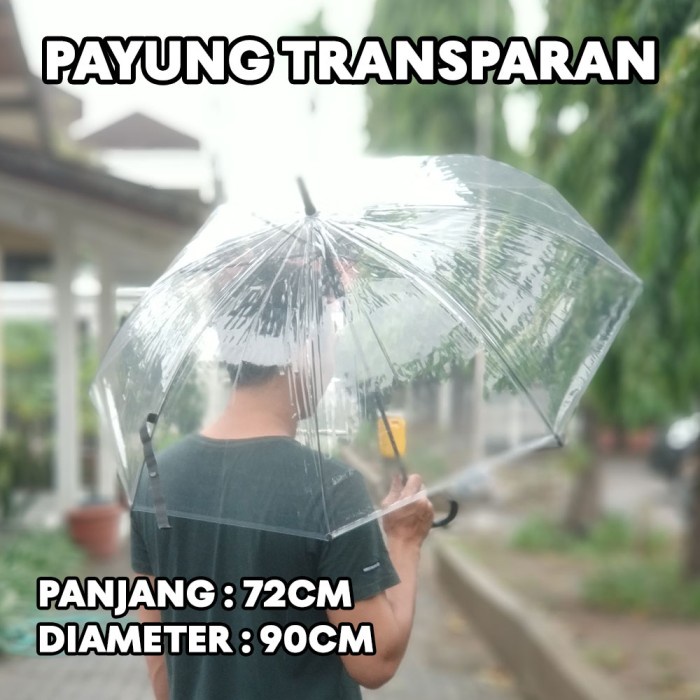 Payung Transparan Korea Jepang Prewedding Bening Transparant Umbrella ibz